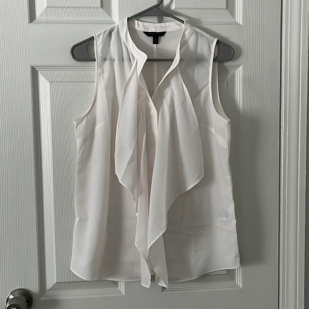 Banana Republic White Button Down Tank Top